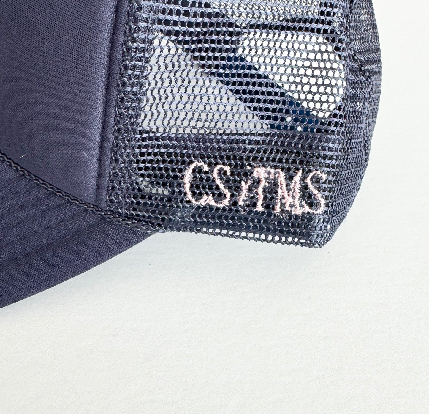 Carrie Song X TMS Heart Trucker Hat - Navy / Pink