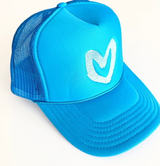 Carrie Song X TMS Heart Trucker Hat - Blue / Lt Blue