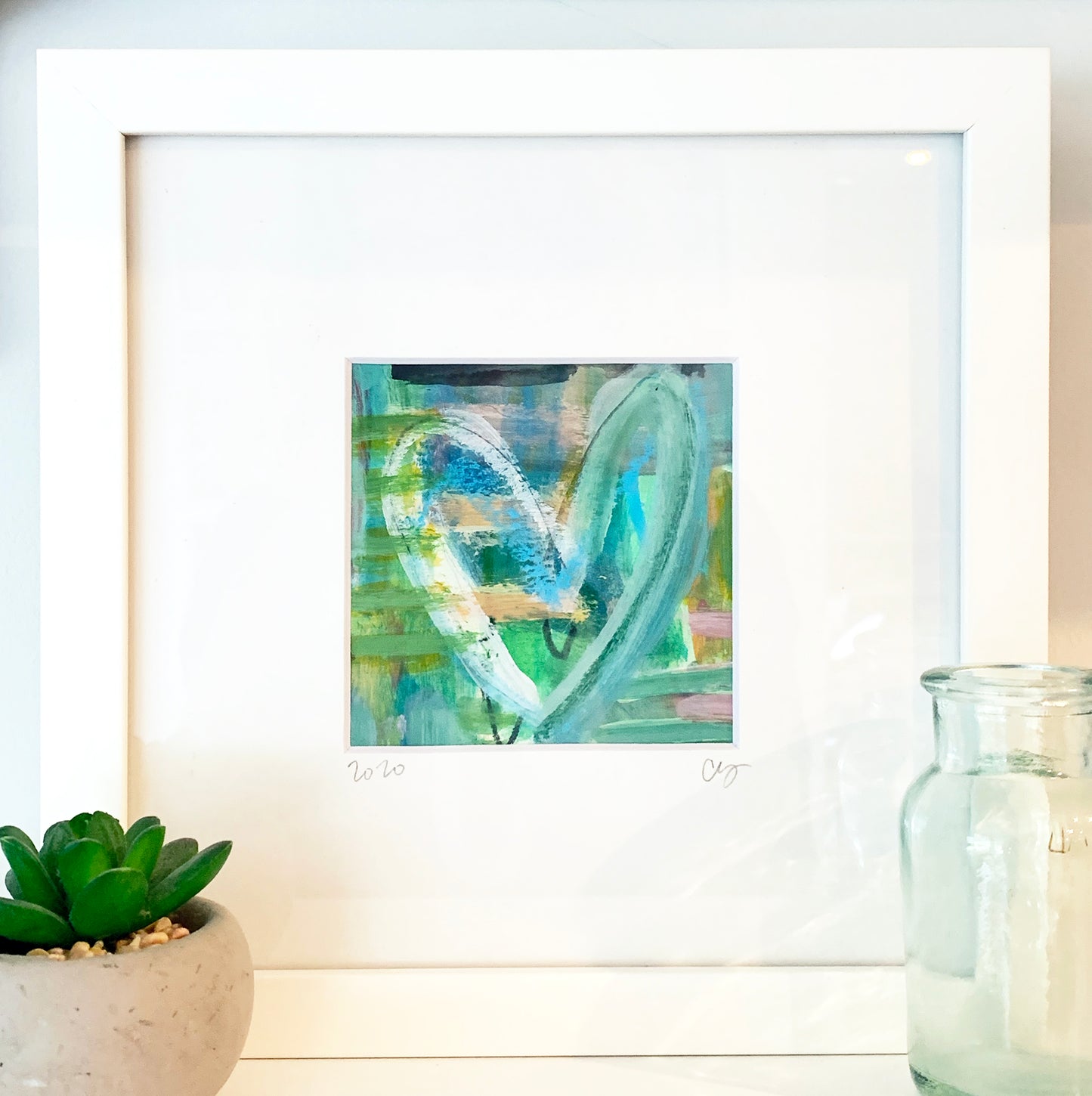 Framed Heart Painting